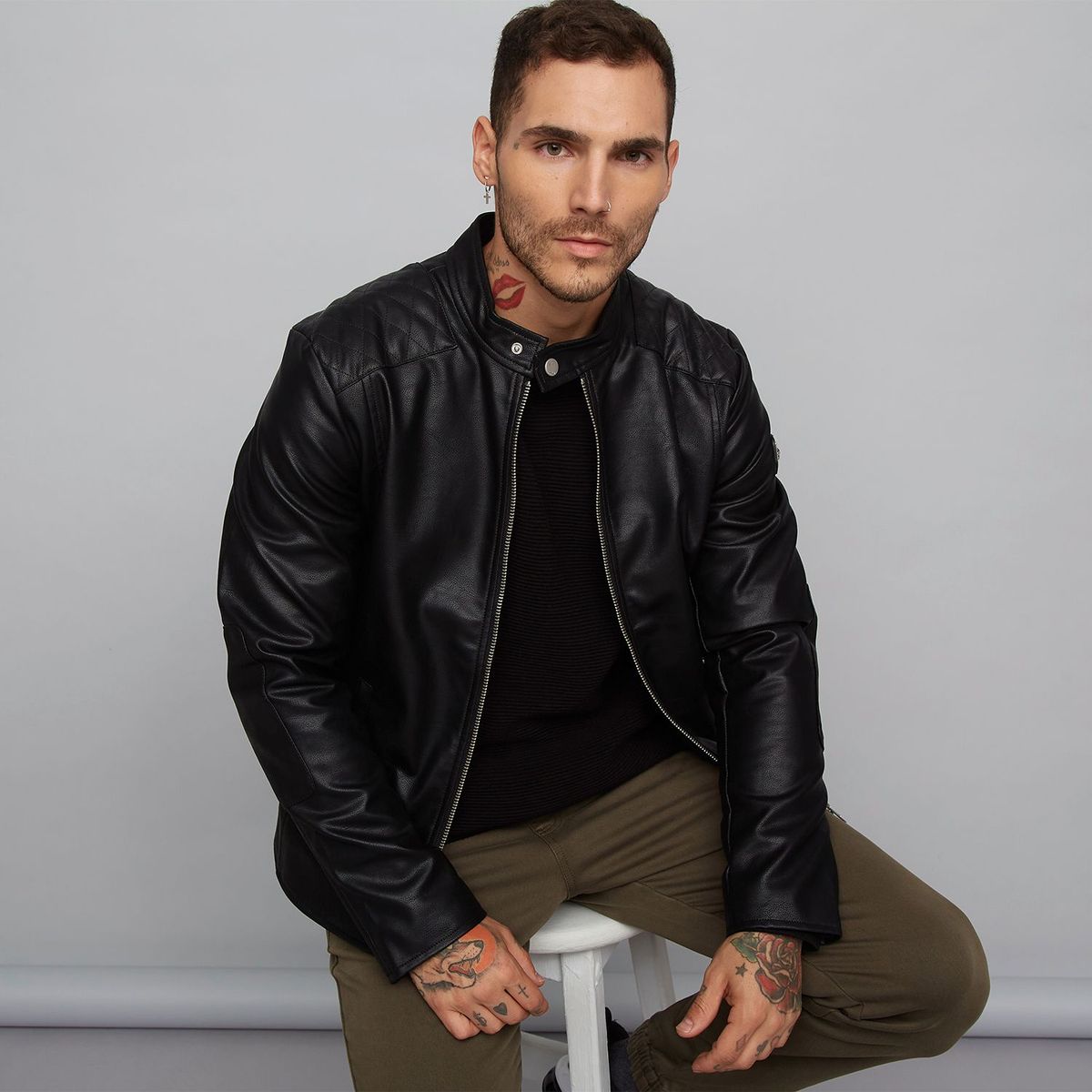 MOSSIMO - Chaqueta Efecto cuero Hombre Mossimo