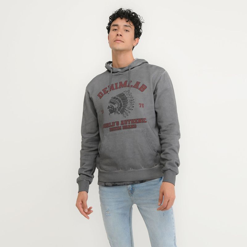 DENIMLAB - Hoodie para Hombre con Estampado de Algodón Denimlab