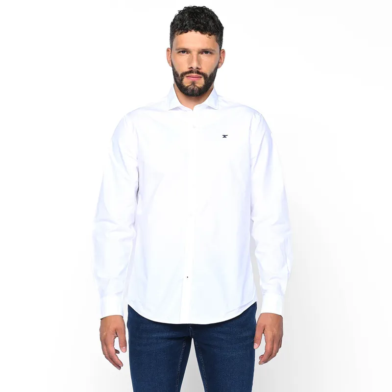 WOLF & HANK - Camisa Hombre Manga larga Slim de Algodón Wolf & Hank