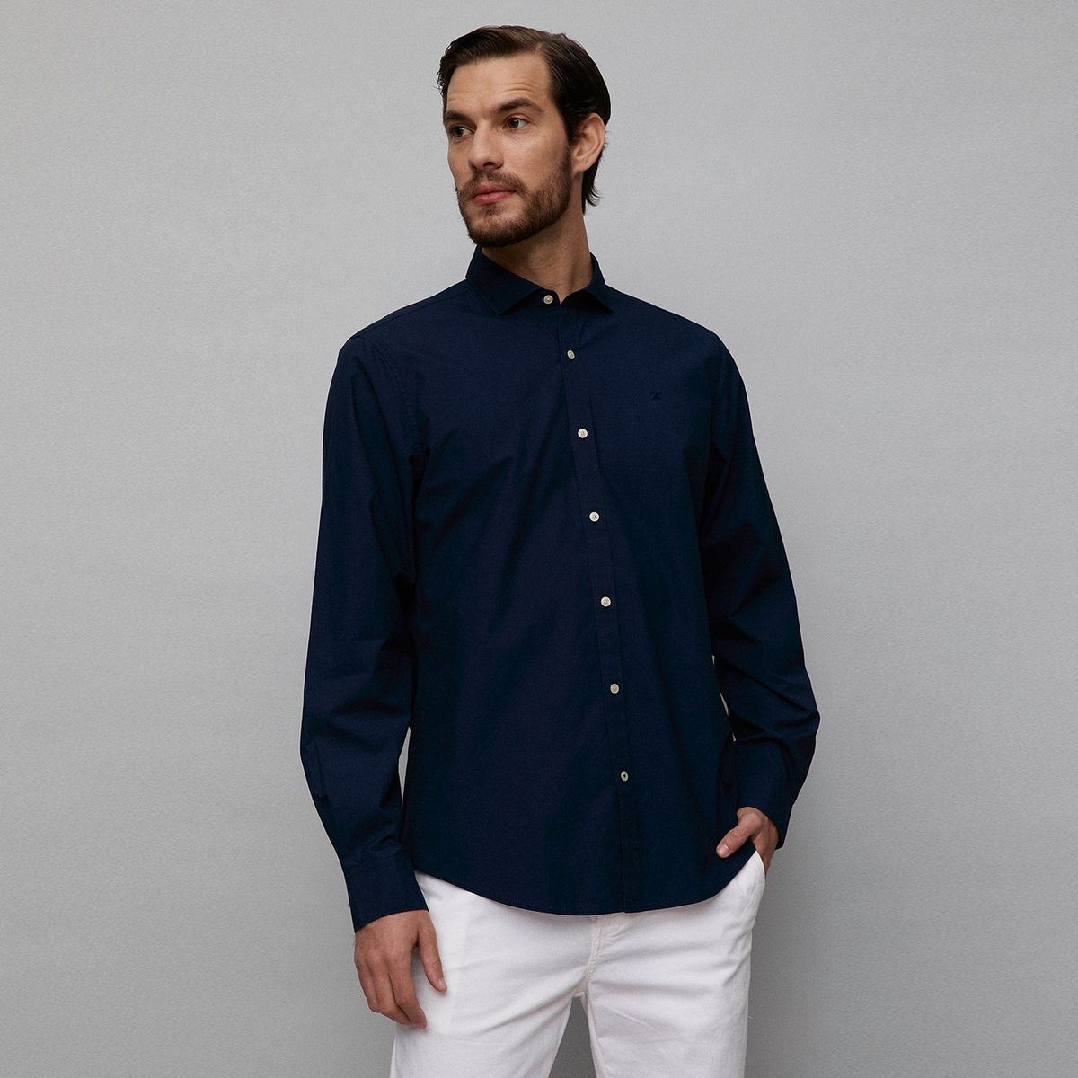 WOLF & HANK - Camisa Hombre Manga larga Slim de Algodón Wolf & Hank