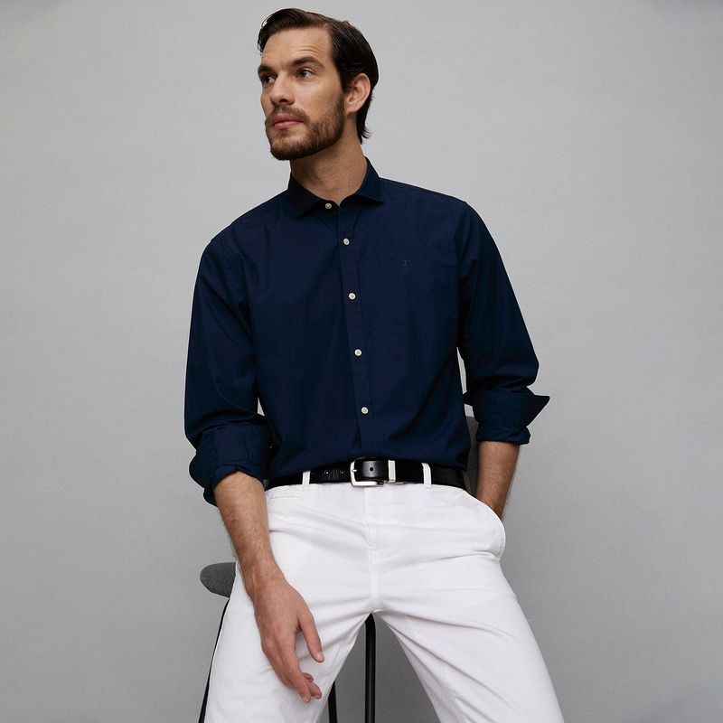 WOLF & HANK - Camisa Hombre Manga larga Slim de Algodón Wolf & Hank