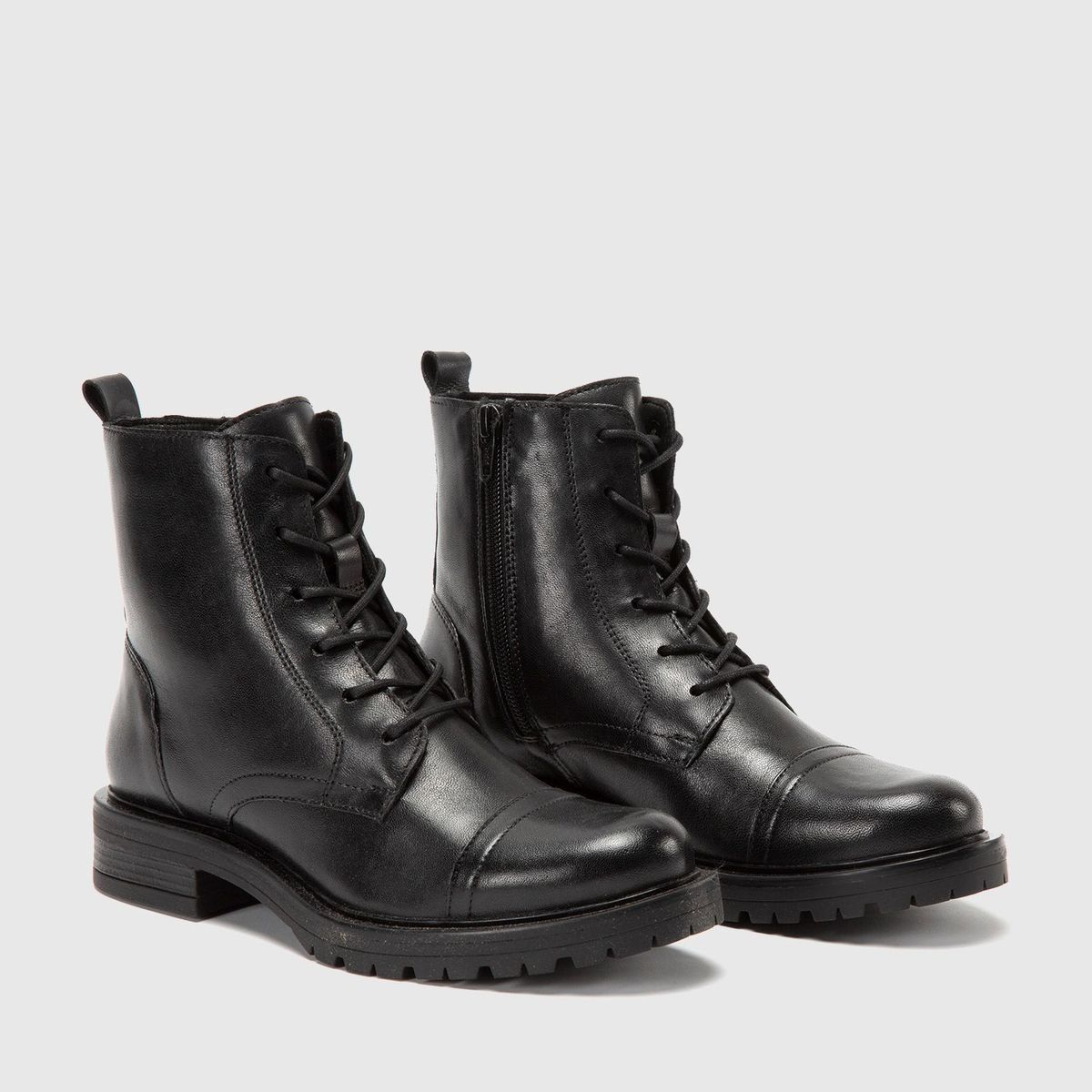 BASEMENT - Botas de Moda Basement Taldi para Mujer | Botas con cordones para mujer sin tacón
