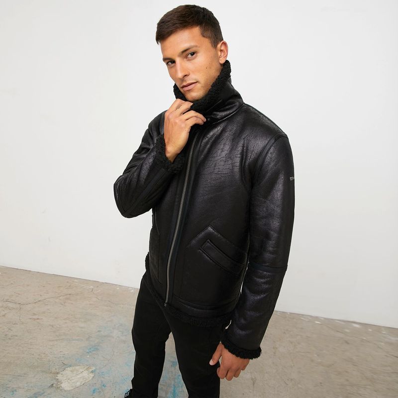 MOSSIMO - Chaqueta Efecto cuero Hombre Mossimo