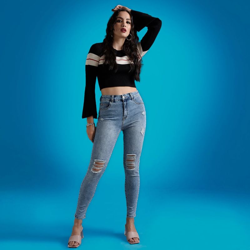 DAHLA - Jean Algodón Mujer Skinny Alto Dahla