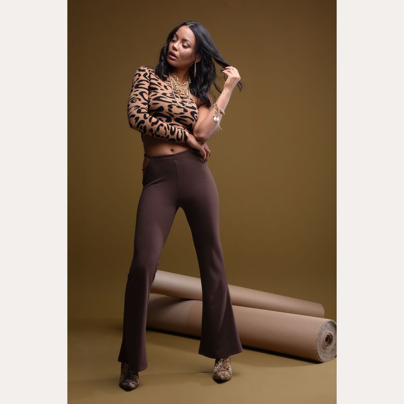 DAHLA - Pantalón Flare para Mujer Tiro alto Dahla