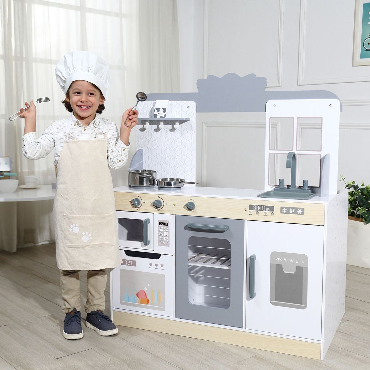  - Cocina de juguete Madera Edufun 2 En 1 Cocina y Comedor 
