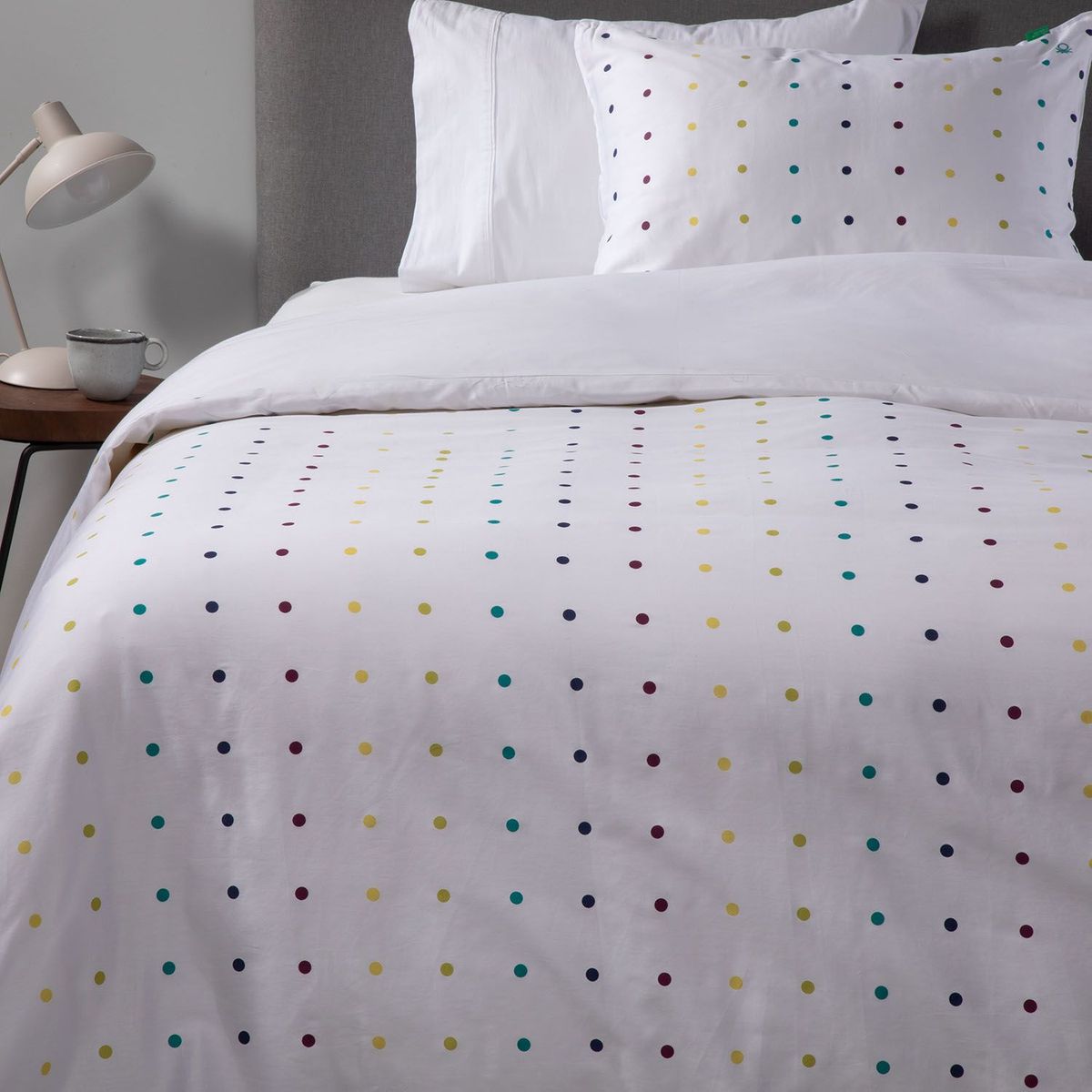 BENETTON - Funda de Plumón Estampada de Algodón 220 hilos Dots Benetton