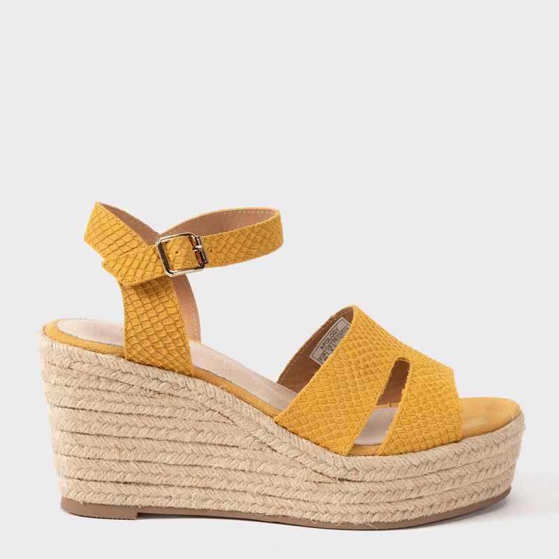 APOLOGY - Sandalias para Mujer con tacón corrido. Sandalias Apology amarillas de moda para mujer