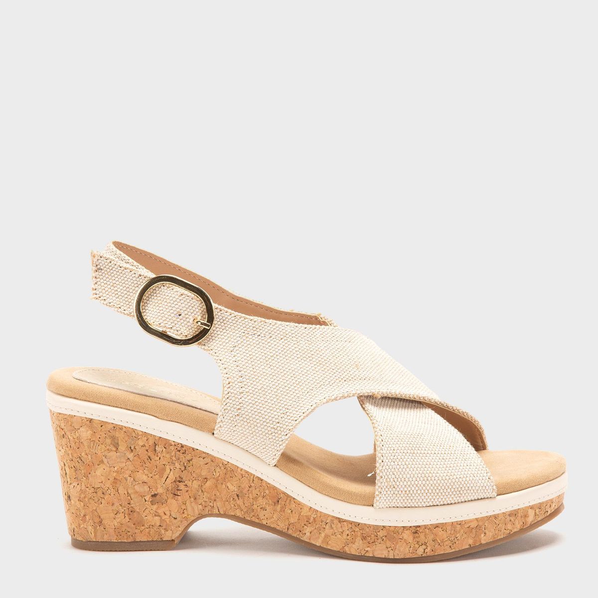 APOLOGY - Sandalias para Mujer con tacón grueso. Sandalias Apology beige de moda para mujer