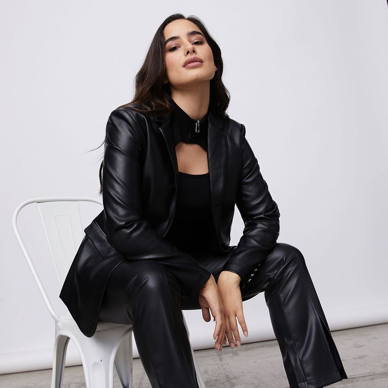 MOSSIMO - Blazer Efecto cuero Mujer Mossimo