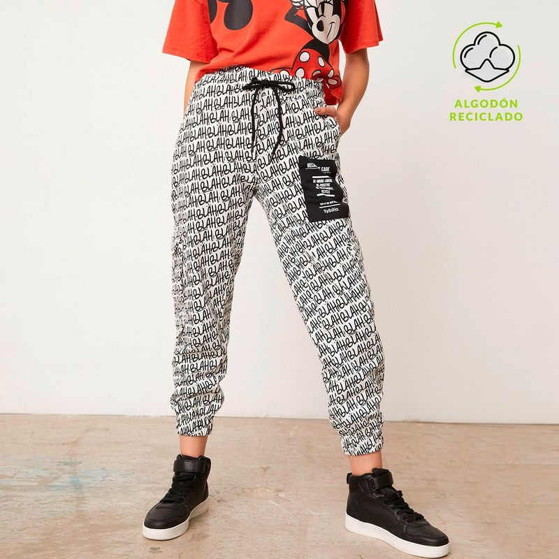 SYBILLA - Pantalón Algodón Mujer Jogger Bajo Sybilla