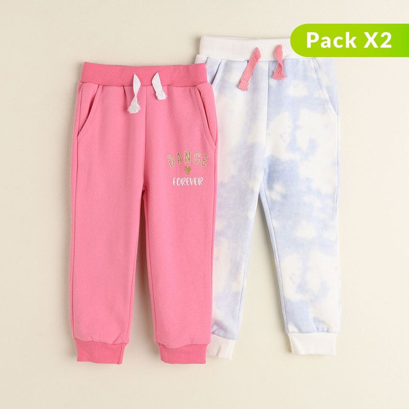 YAMP - Pack de 2 Pantalones Jogger para Bebé Niña Yamp