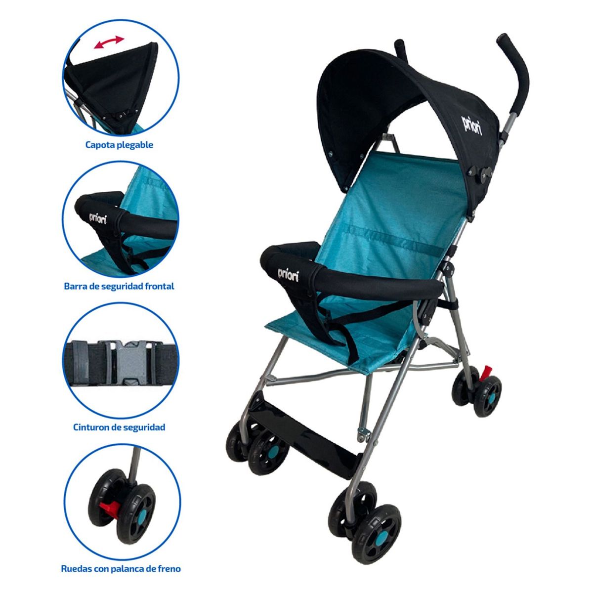 PRIORI - Coche para Bebé Paseador Priori Azul Oslo