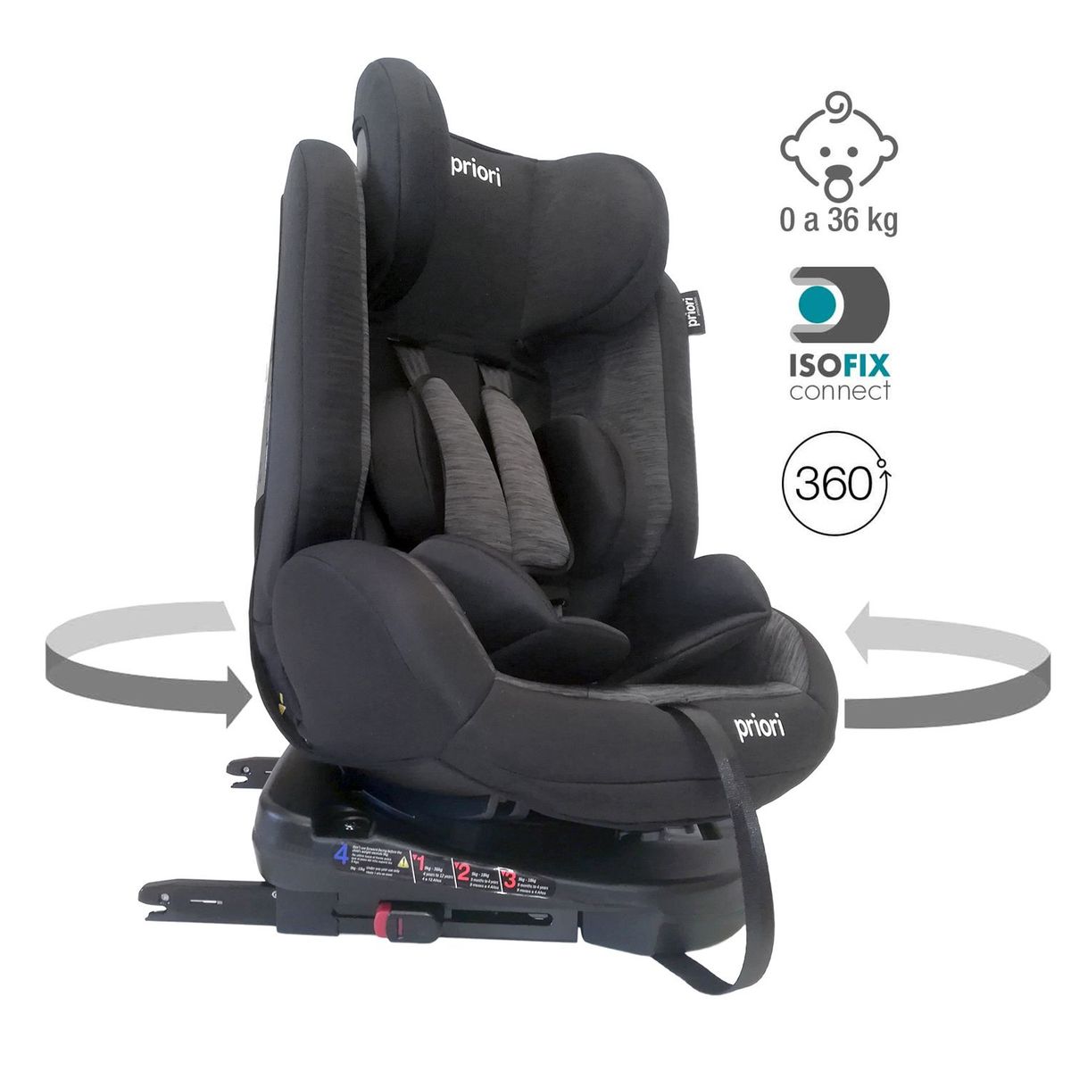 PRIORI - Silla para carro bebé GALT 360-GRY Priori Isofix