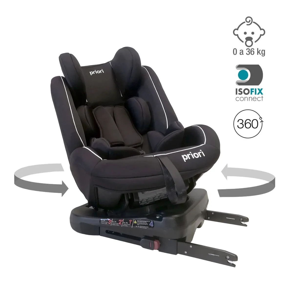 PRIORI - Silla para carro bebé GALT 360-BLK Priori Isofix