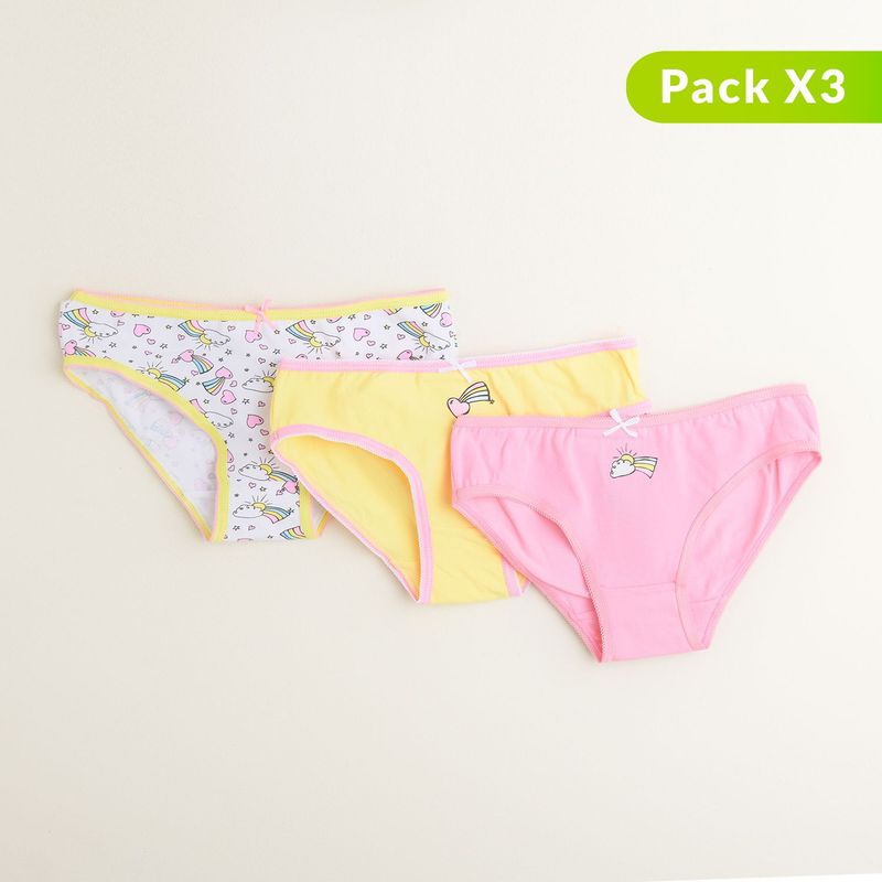 ELV - Pack de 3 panties para Niña algodón ELV