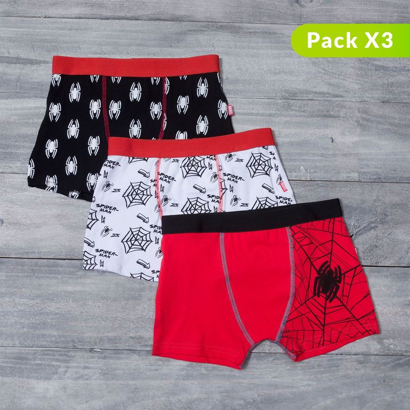 DISNEY - Boxer Niño Pack 3 Algodón Spider-Man