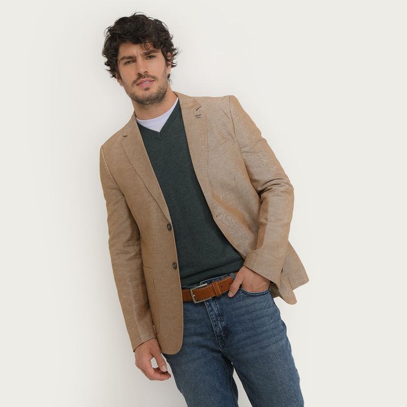 WOLF & HANK - Blazer Lino Hombre Wolf&Hank