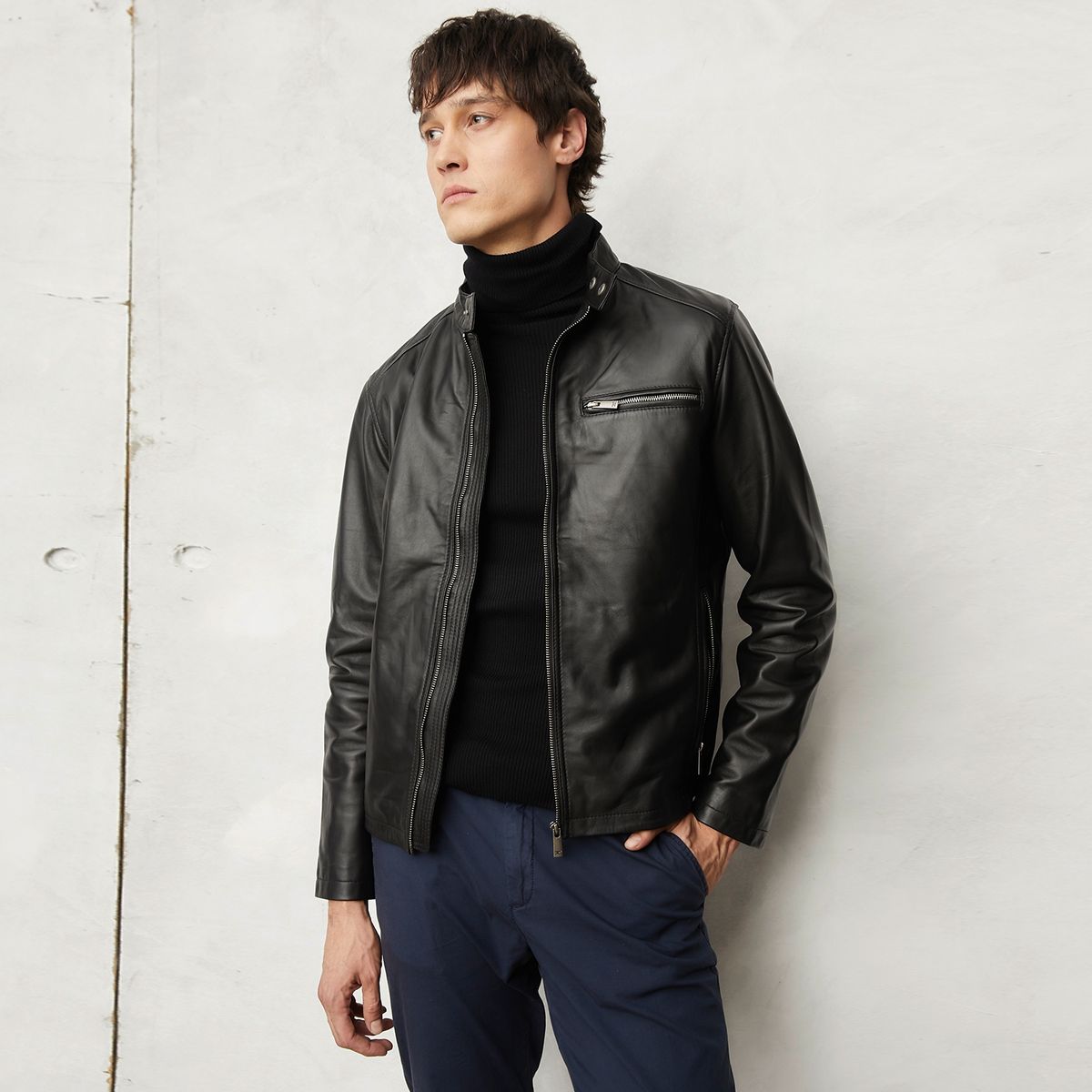 WOLF & HANK - Chaqueta de cuero Hombre Wolf & Hank