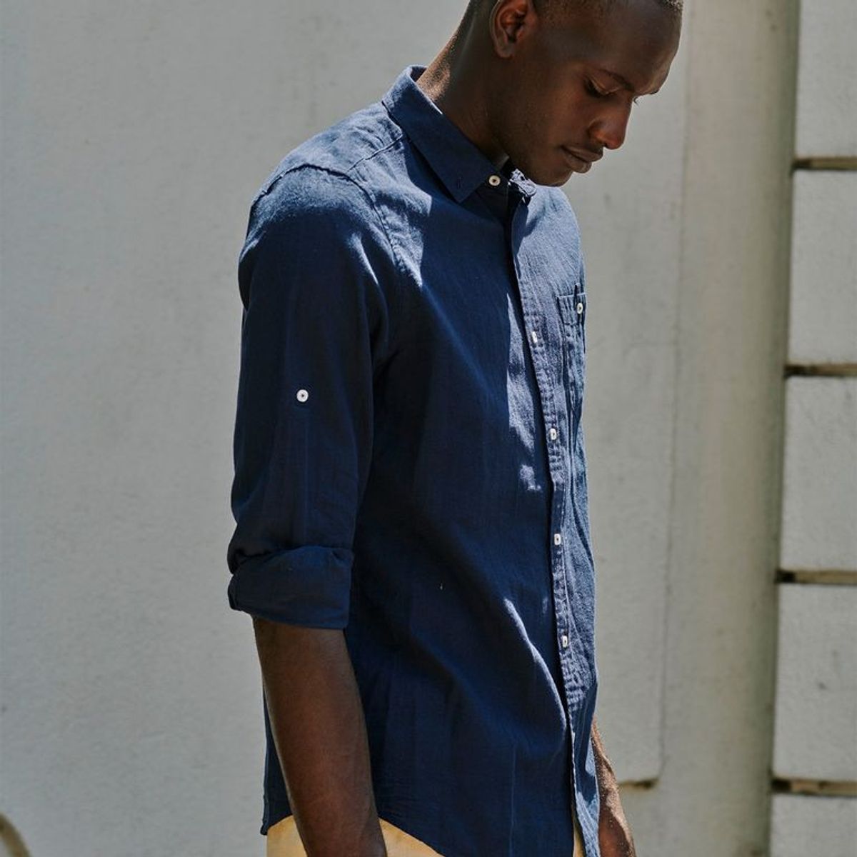 BASEMENT - Camisa casual Lino para Hombre Regular Basement