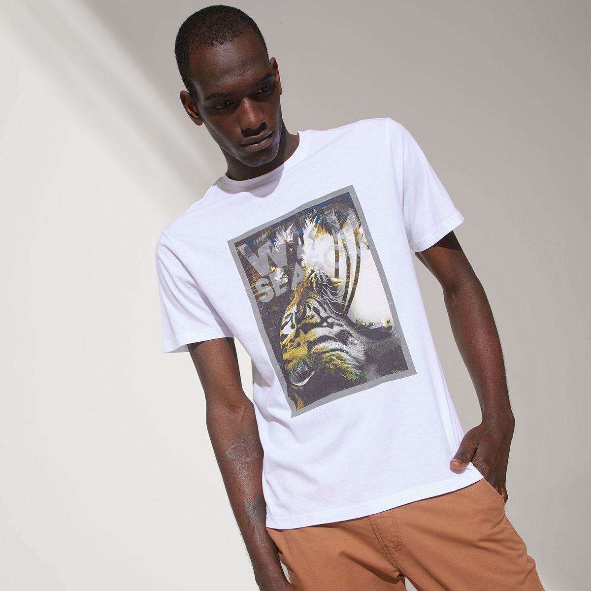 BASEMENT - Camiseta para Hombre Manga corta con Estampado Basement