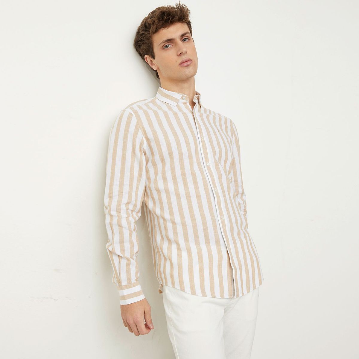 WOLF & HANK - Camisa casual Lino para Hombre Slim Wolf & Hank