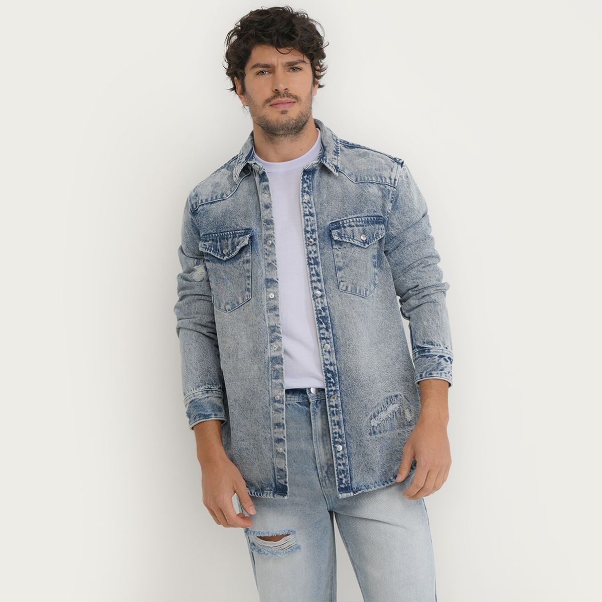 BASEMENT - Chaqueta de jean Hombre Basement