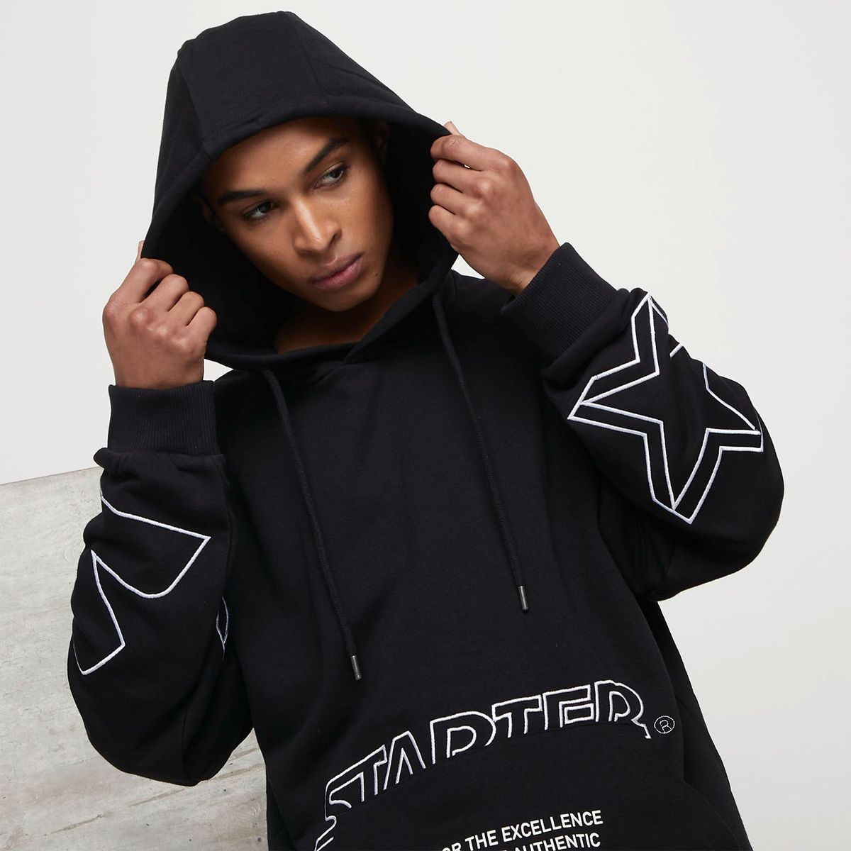 STARTER - Hoodie para Hombre con Estampado de Algodón Starter