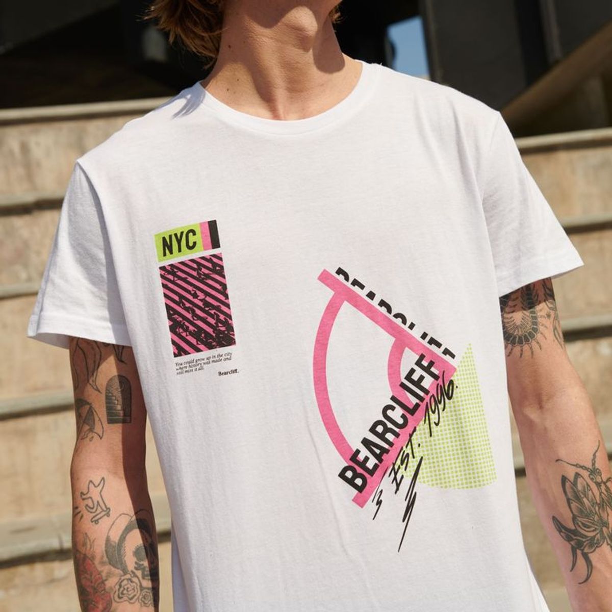 BEARCLIFF - Camiseta para Hombre Manga corta con Estampado Bearcliff