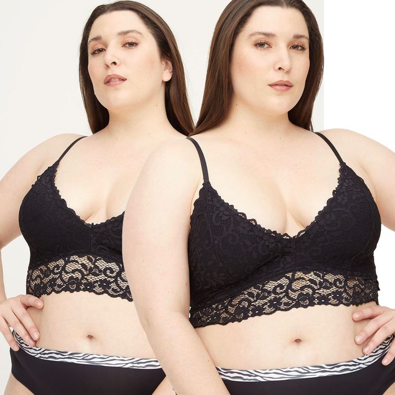 DAHLA - Bralette Pack de 2 con Encaje Sin copa Sin varilla Dahla
