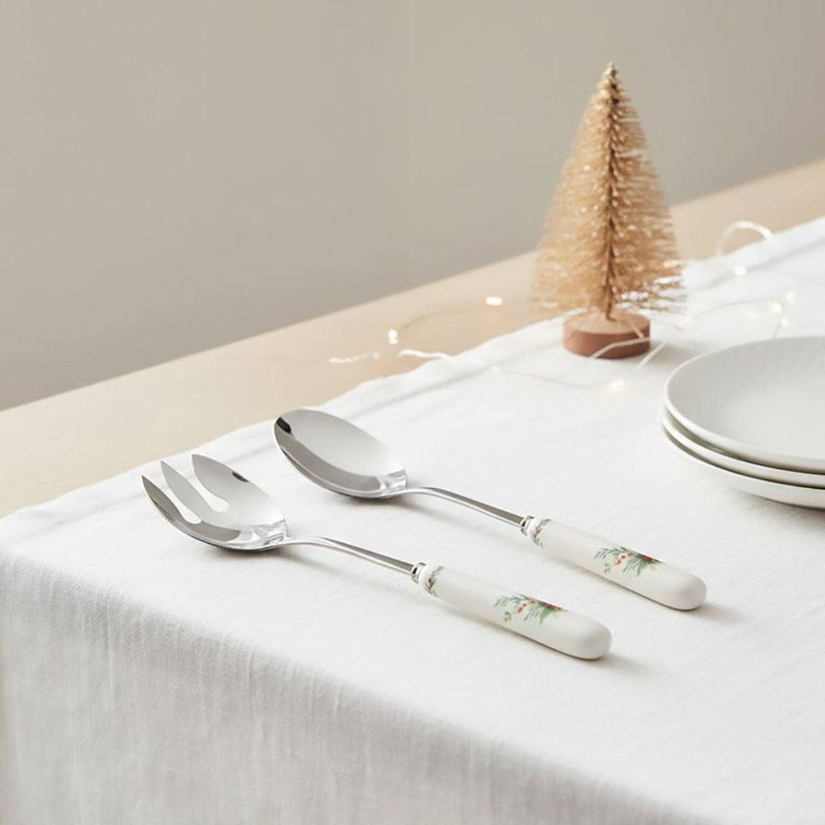 ROBERTA ALLEN - Set: Utensilios para Servir Ensalada Mesa de Navidad