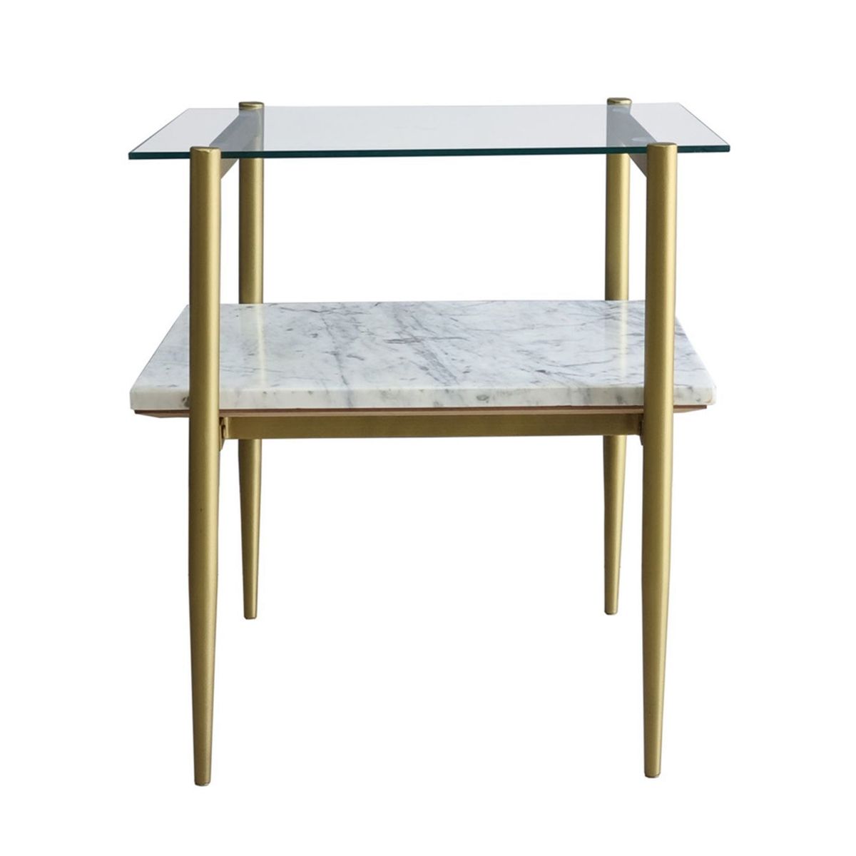 BASEMENT HOME - Mesa Auxiliar Moderna Redonda en Mármol 40 x 50 x 40 cm Basement Home  - Mueble