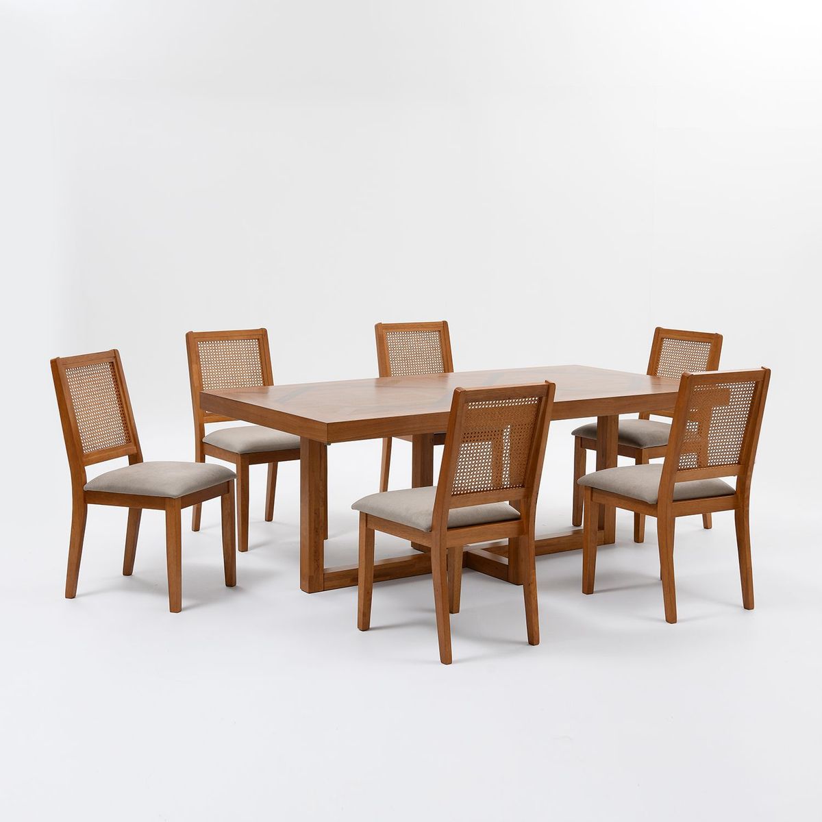 MICA - Juego de Comedor Moderno para 6 Personas (Comedor + 6 Sillas) Mica