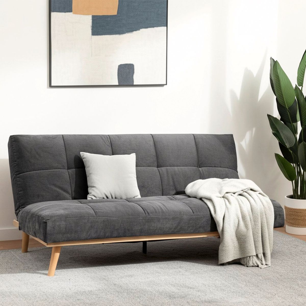 BASEMENT HOME - Sofá Cama Enna 3 Puestos Tela - Mueble