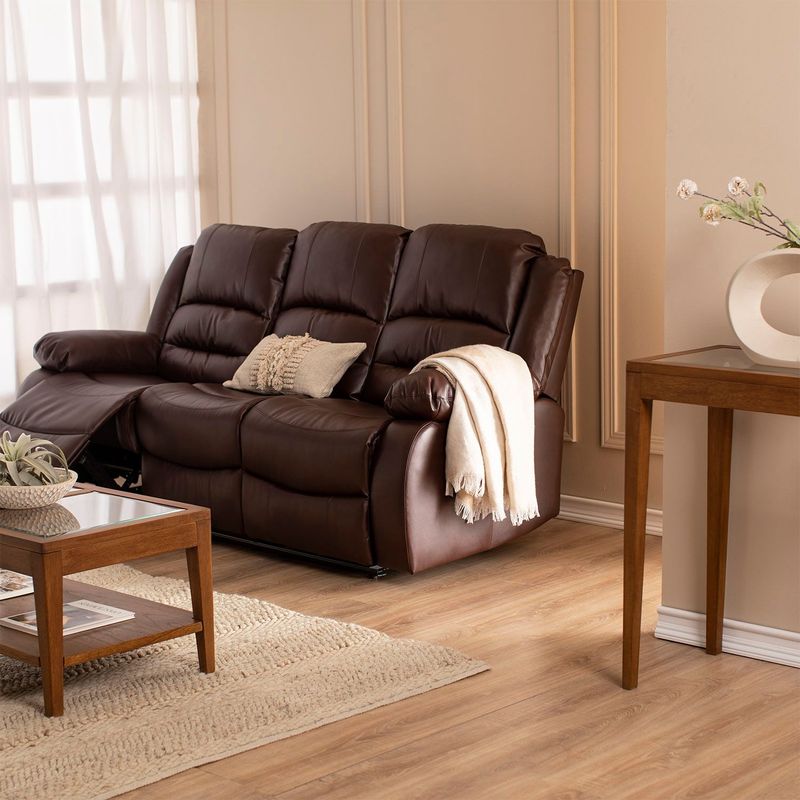 MICA - Sofá Reclinable 3 Puestos en Cuerina, Mecánico. 206 x 93 x 103 cm - Mueble Mica Robbie -  0% Interés a 3, 6 o 12 Cuotas Pagando con tu CMR Banco Falabella