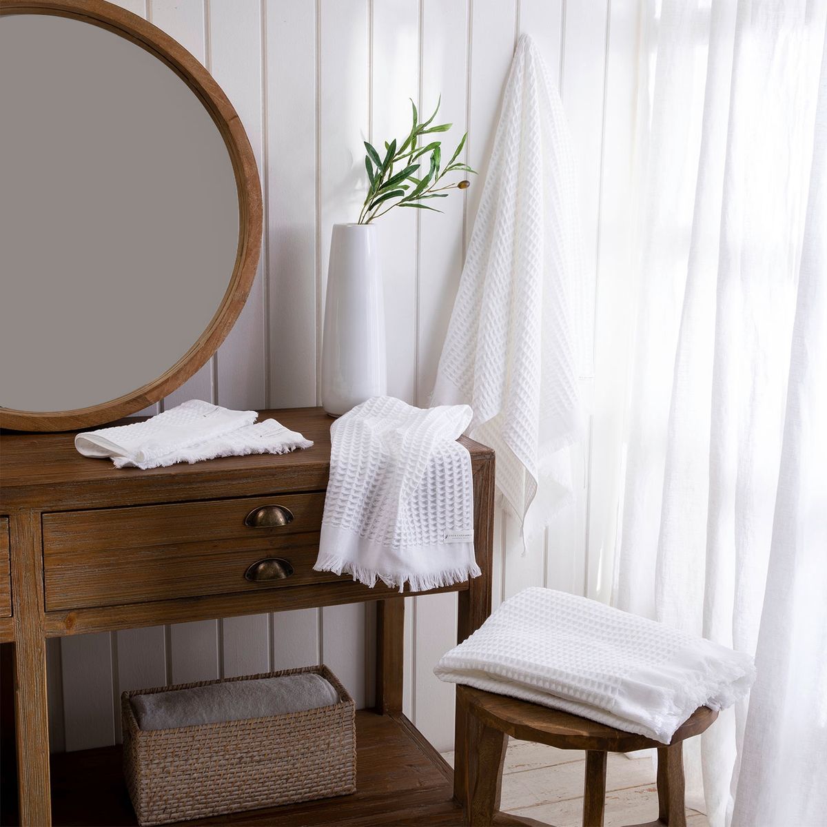 CASA CANTABRIA - Toalla extra grande de baño Waffle 95 x 150