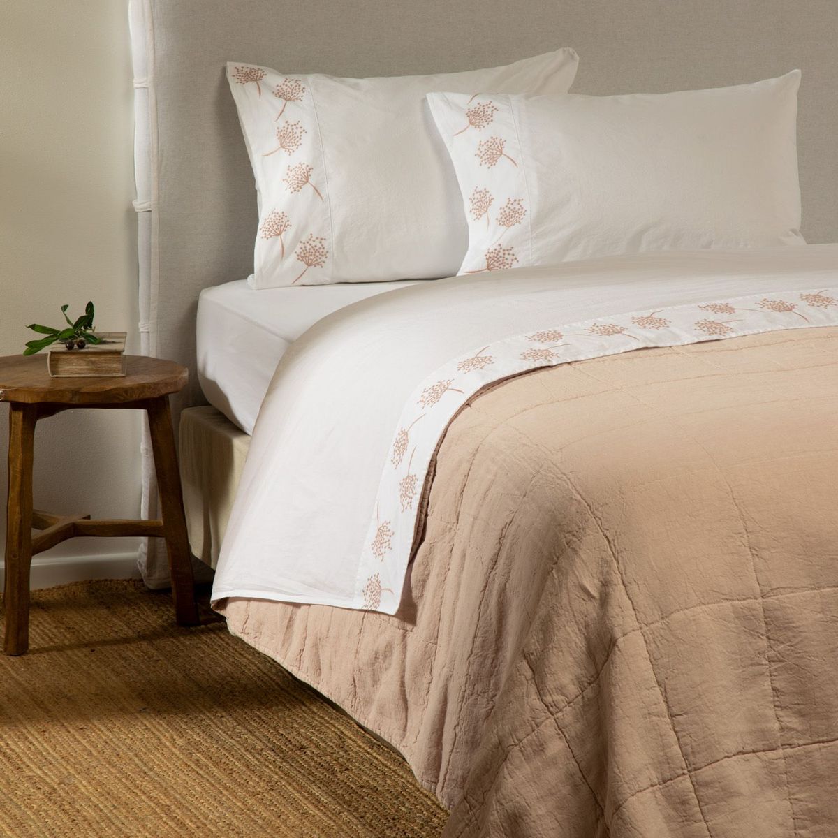 CASA CANTABRIA - Juego de sábanas 200 Hilos Algodón Mimosa