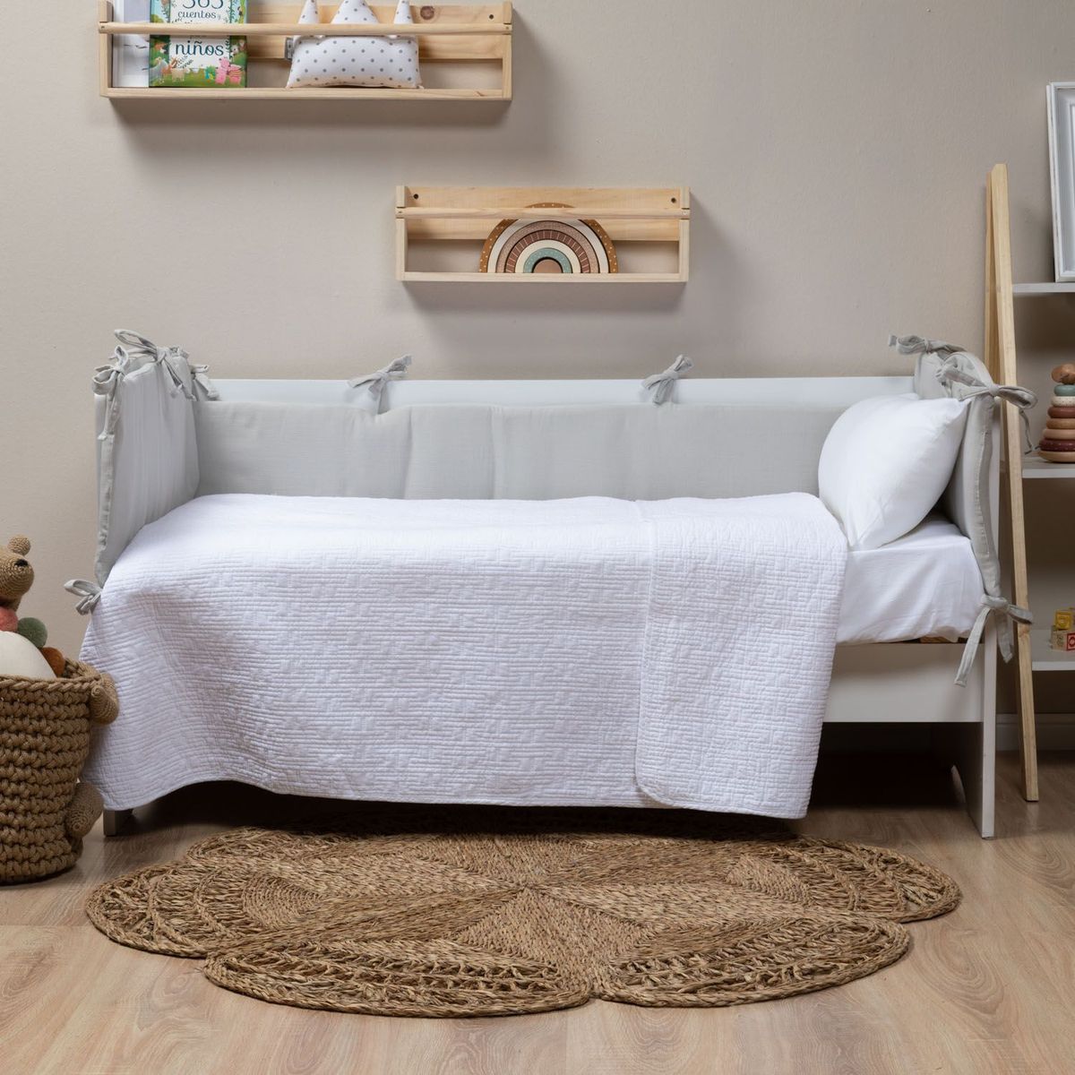 MICA KIDS - Cobertor de Cuna Bebé Bumper Algodón 140x70 cm