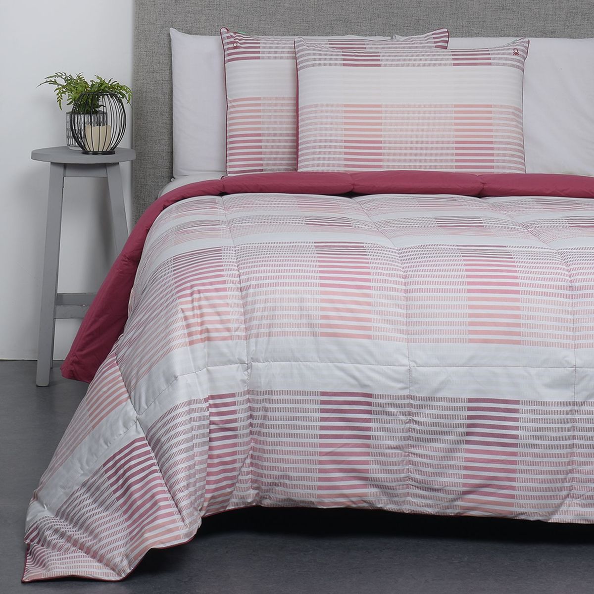 BENETTON - Edredón Estampado de Algodón 233 Hilos Viola Benetton