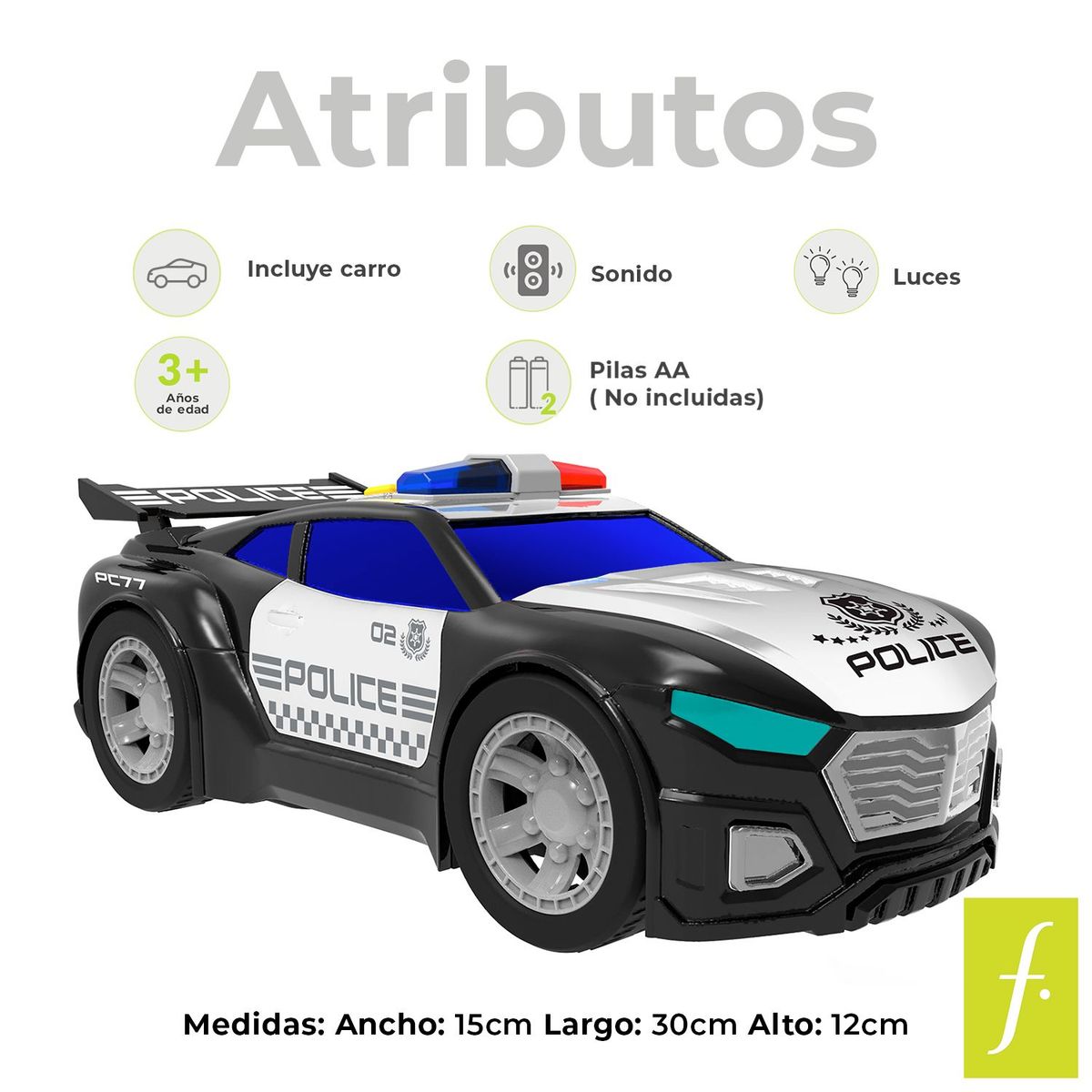 MOTOR EXTREME - Carro de Policia Motor Extreme, a Partir de los 3 Años, Necesita Pilas