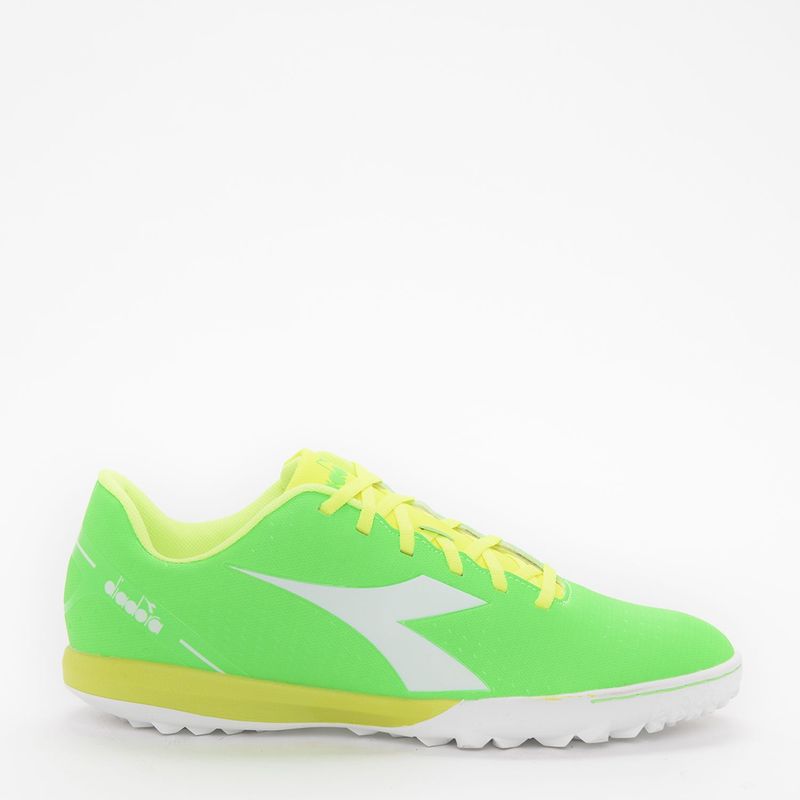 DIADORA - Guayos Diadora Para Cancha Sintética - Zapatilla De Fútbol Con Suela De Torretines, Color Verde De Hombre Con Cordones