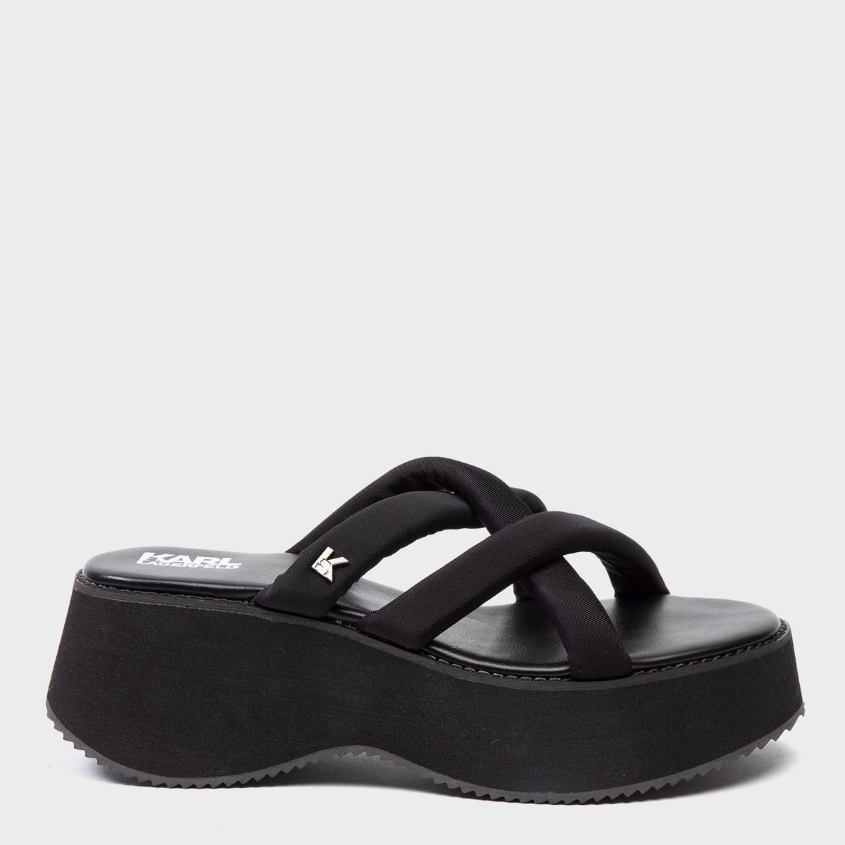 KARL LAGERFELD - Sandalias Para Mujer Con Tacón Bajo Negras Karl Lagerfeld