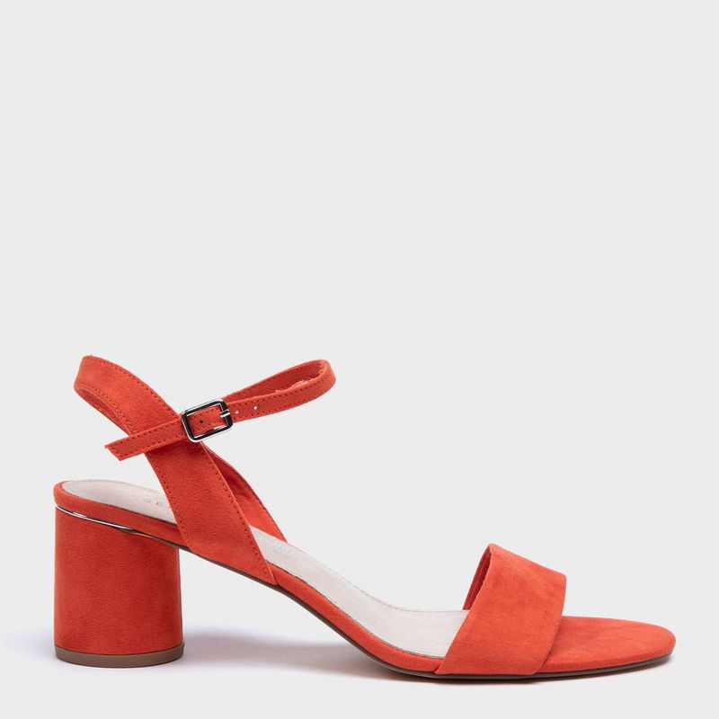 BASEMENT - Sandalias para Mujer con tacón grueso. Sandalias Basement naranjas de moda para mujer