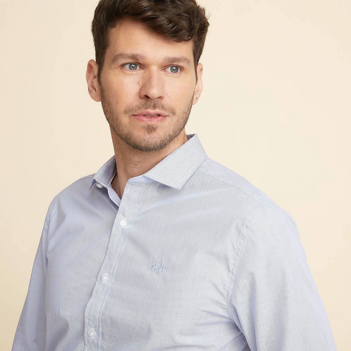 LA MARTINA - Camisa Hombre de Rayas Manga larga Slim de Algodón La Martina