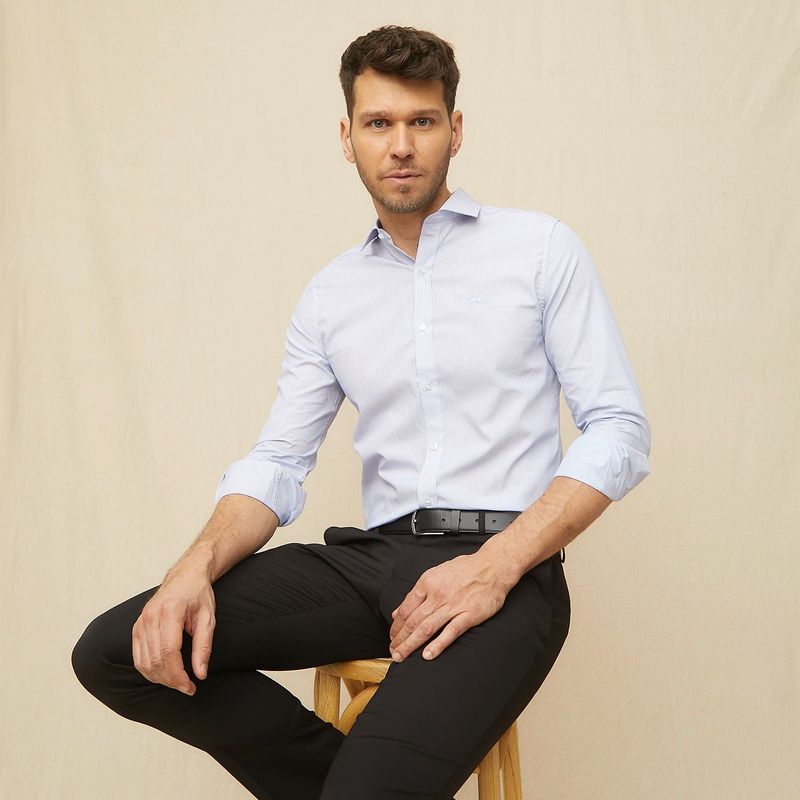 LA MARTINA - Camisa Hombre de Rayas Manga larga Slim de Algodón La Martina