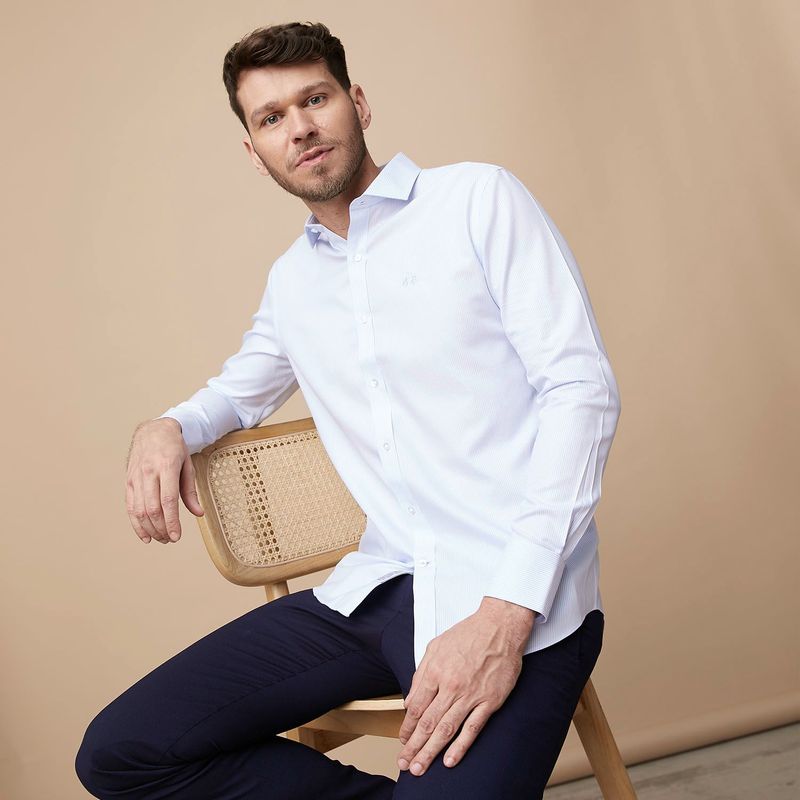 LA MARTINA - Camisa Hombre de Rayas Manga larga Slim de Algodón La Martina