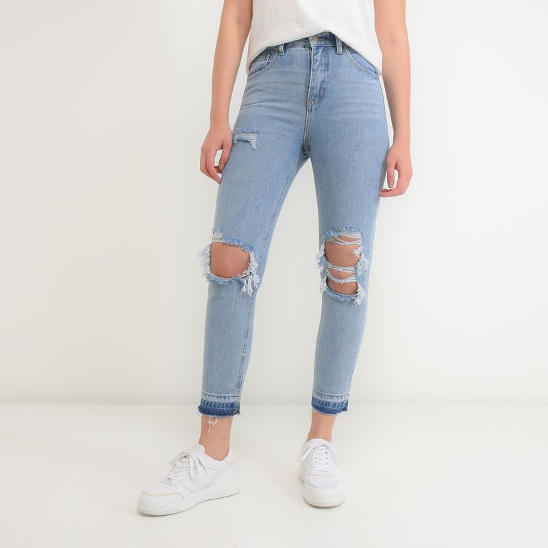 DOO AUSTRALIA - Jean Mom Fit para Mujer Tiro alto de Algodón Doo Australia