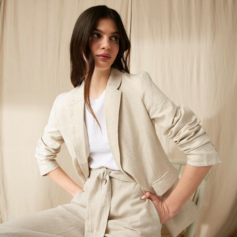BASEMENT - Blazer Lino Mujer Basement