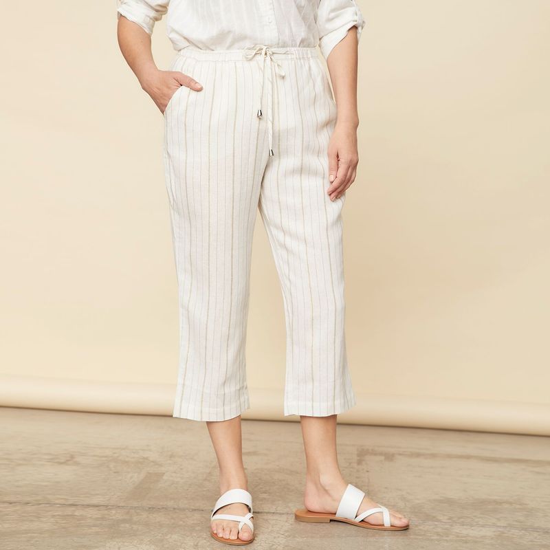 SOUTHLAND - Pantalón Capri Lino Mujer