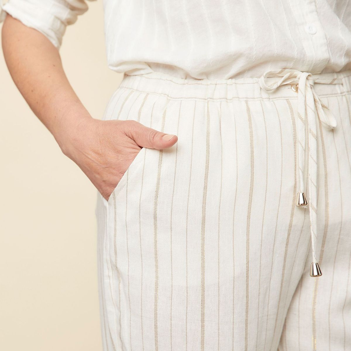 SOUTHLAND - Pantalón Capri Lino Mujer